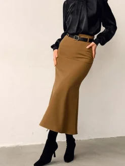 COMMENSE Minimalist Plain Skirt Without Belt* Skirts|Bottoms