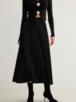 COMMENSE Minimalist Pleated Flowy Skirt* Skirts|Bottoms