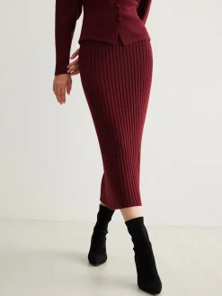 COMMENSE Minimalist Ribbed Sweater Skirt* Skirts|Knitwear