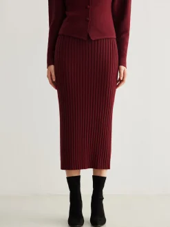 COMMENSE Minimalist Ribbed Sweater Skirt* Skirts|Knitwear