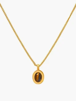 COMMENSE Minimalist Tiger Eye Pendant Necklace* Necklaces|Accessories