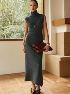 COMMENSE Minimalist Turtleneck Sleeveless Skirt Set* Skirt Sets|Long Sleeve Sets
