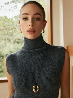 COMMENSE Minimalist Turtleneck Sleeveless Skirt Set* Skirt Sets|Long Sleeve Sets