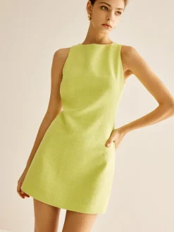 COMMENSE Minimalist Tweed Tank Dress* Casual Dresses|Work Dresses