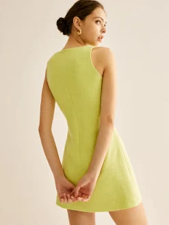 COMMENSE Minimalist Tweed Tank Dress* Casual Dresses|Work Dresses
