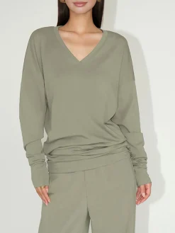 COMMENSE Minimalist V-Neck Draped Top* T-shirts|Tops