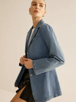 COMMENSE Minimalist Washed Denim Jacket* Outerwear|Jackets