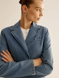 COMMENSE Minimalist Washed Denim Jacket* Outerwear|Jackets