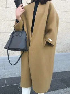 COMMENSE Minimalist Wool Long Coat* Outerwear|Coats