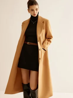 COMMENSE Minimalist Wool-Blend Long Coat* Outerwear|Coats