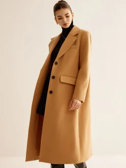 COMMENSE Minimalist Wool-Blend Long Coat* Outerwear|Coats