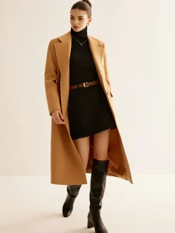 COMMENSE Minimalist Wool-Blend Long Coat* Outerwear|Coats