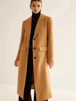 COMMENSE Minimalist Wool-Blend Long Coat* Outerwear|Coats
