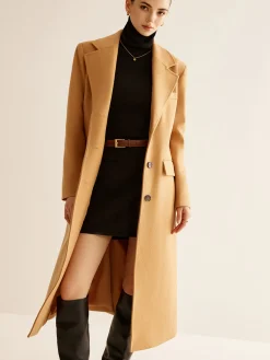 COMMENSE Minimalist Wool-Blend Long Coat* Outerwear|Coats