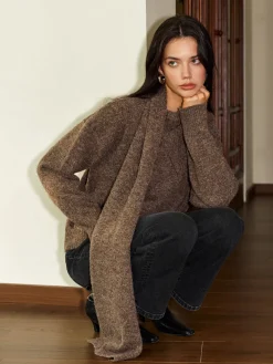 COMMENSE Minimalist Wool-Blend Scarf Sweater* Sweater Tops|Sweaters & Cardigans