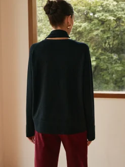 COMMENSE Minimalist Wool-Blend Scarf Sweater* Sweater Tops|Sweaters & Cardigans