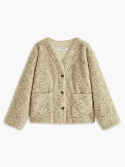 COMMENSE Minky V-Neck Breasted Faux Fur Coat* Outerwear|Coats