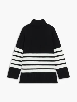 COMMENSE Miss Paris Mock Neck Stripe Sweater* Sweater Tops|Sweaters & Cardigans