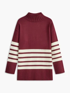 COMMENSE Miss Paris Mock Neck Stripe Sweater* Sweater Tops|Sweaters & Cardigans