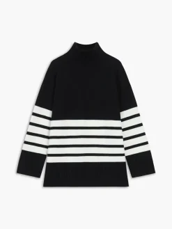 COMMENSE Miss Paris Mock Neck Stripe Sweater* Sweater Tops|Sweaters & Cardigans