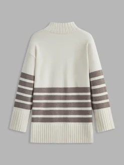 COMMENSE Miss Paris Mock Neck Stripe Sweater* Sweater Tops|Sweaters & Cardigans