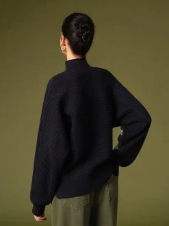 COMMENSE Mock Neck Contrast Binding Sweater* Sweater Tops|Sweaters & Cardigans