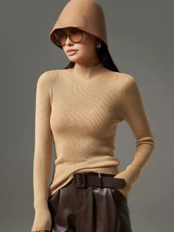 COMMENSE Mock Neck High Stretch Sweater* Sweater Tops|Sweaters & Cardigans