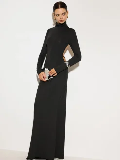 COMMENSE Mock Neck Open Back Long Dress* Dresses