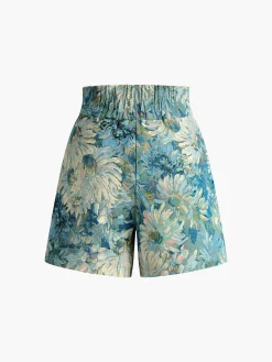 COMMENSE Monet Garden High Waist Shorts* Shorts|Bottoms