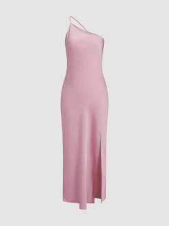 COMMENSE Moonlight Open Back Satin Slit Long Dress* Cocktail & Party Dresses|Summer Dresses