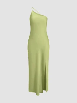 COMMENSE Moonlight Open Back Satin Slit Long Dress* Cocktail & Party Dresses|Summer Dresses
