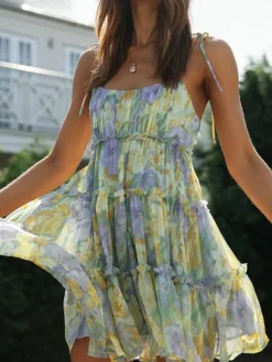 COMMENSE Multi Floral Short Layered Cami Dress* Casual Dresses|Floral Dresses
