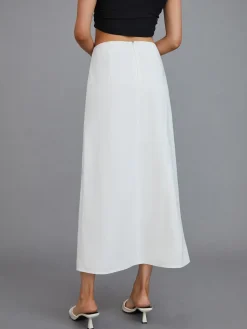 COMMENSE Multi-Button Split Middle Waist Maxi Skirt* Skirts|Bottoms