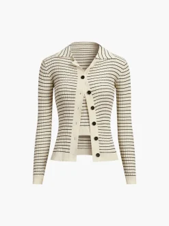 COMMENSE Musical Notation Stripe Three Piece Set* Sweater Tops|Long Sleeve Sets