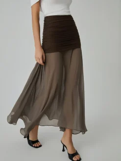 COMMENSE Net Chiffon Patchwork Maxi Skirt* Skirts|Bottoms