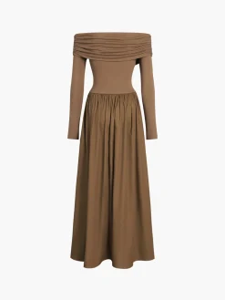 COMMENSE Off Shoulder Criss Cross Long Dress* Casual Dresses|Cocktail & Party Dresses