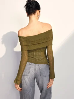 COMMENSE Off Shoulder Drawstring Blouse* Blouses & Shirts|Tops