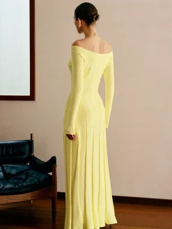 COMMENSE Off Shoulder Pleated  Sweater Dress* White Dresses|Black Dresses