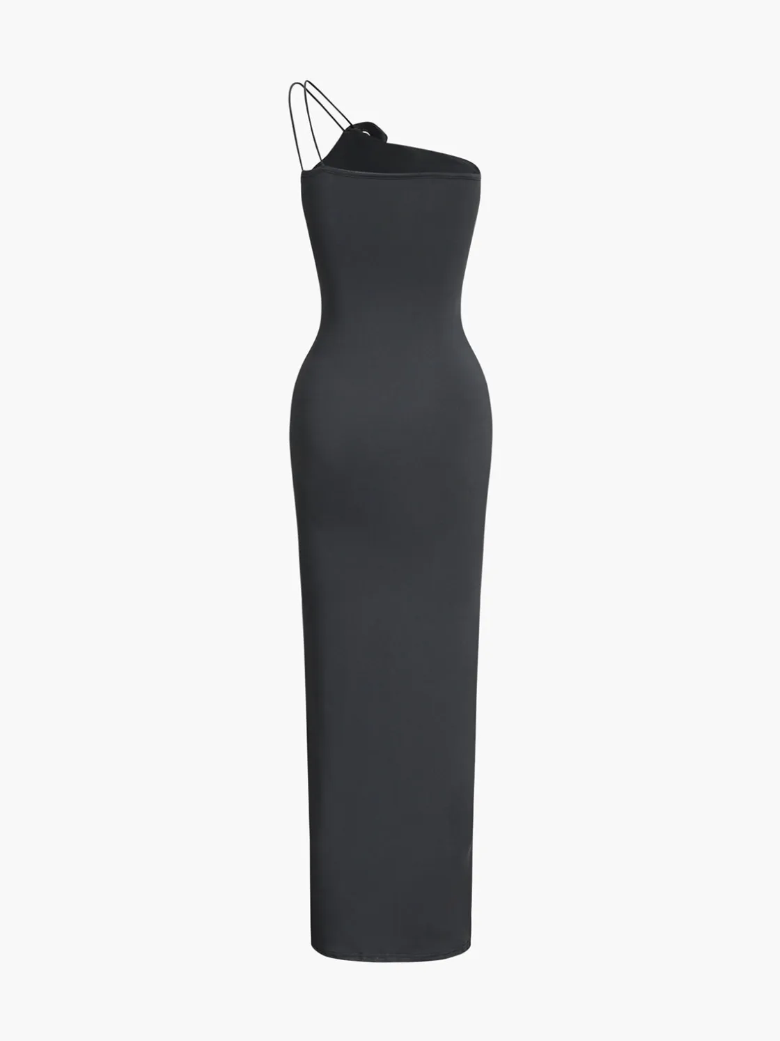 COMMENSE Off Shoulder Rose Decor Ruched Midi Dress* Black Dresses|Work Dresses