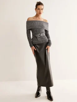 COMMENSE Off-Shoulder Belted Sweater* Sweater Tops|Sweaters & Cardigans