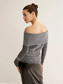 COMMENSE Off-Shoulder Belted Sweater* Sweater Tops|Sweaters & Cardigans