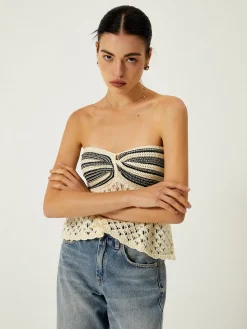 COMMENSE Off-Shoulder Crochet Knit Top* Sweater Vests|Sweaters & Cardigans