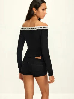 COMMENSE Off-Shoulder Lace Trim Blouse* Blouses & Shirts|Tops