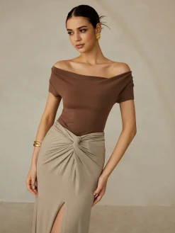 COMMENSE Off-Shoulder Pleated Blouse* Blouses & Shirts|Tops