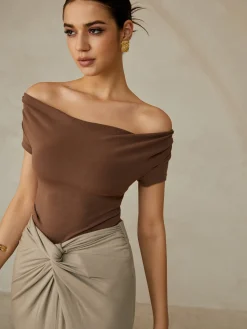 COMMENSE Off-Shoulder Pleated Blouse* Blouses & Shirts|Tops