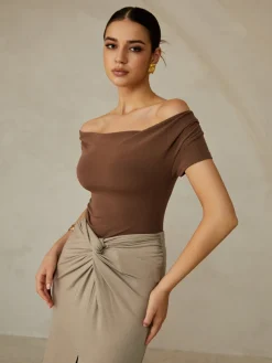 COMMENSE Off-Shoulder Pleated Blouse* Blouses & Shirts|Tops