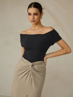 COMMENSE Off-Shoulder Pleated Blouse* Blouses & Shirts|Tops