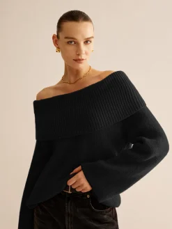 COMMENSE Off-Shoulder Ribbed Sweater* Sweater Tops|Sweaters & Cardigans