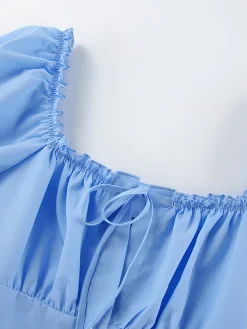 COMMENSE Off-Shoulder Ruffle Trim Short Dress* Casual Dresses|Summer Dresses