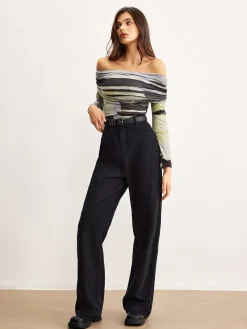 COMMENSE Off-Shoulder Tye Dye Printed Blouse* Blouses & Shirts|Tops